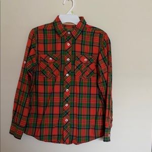 Red camel Boy’s Long Button Down Shirt Size M